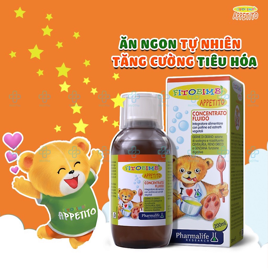 Fitobimbi Appetito - Siro Ăn Ngon Cho Bé, Ăn Ngủ Ngon, Bổ Sung Vitamin, Tăng Sức Đề Kháng (Lọ 200ml) [Chính Hãng]