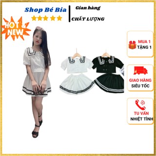 Set váy thủy thủ cho bé gái sang chảnh, chất Umi Hàn, Size 10-37kg - BB20 - Shop Bé Bia.