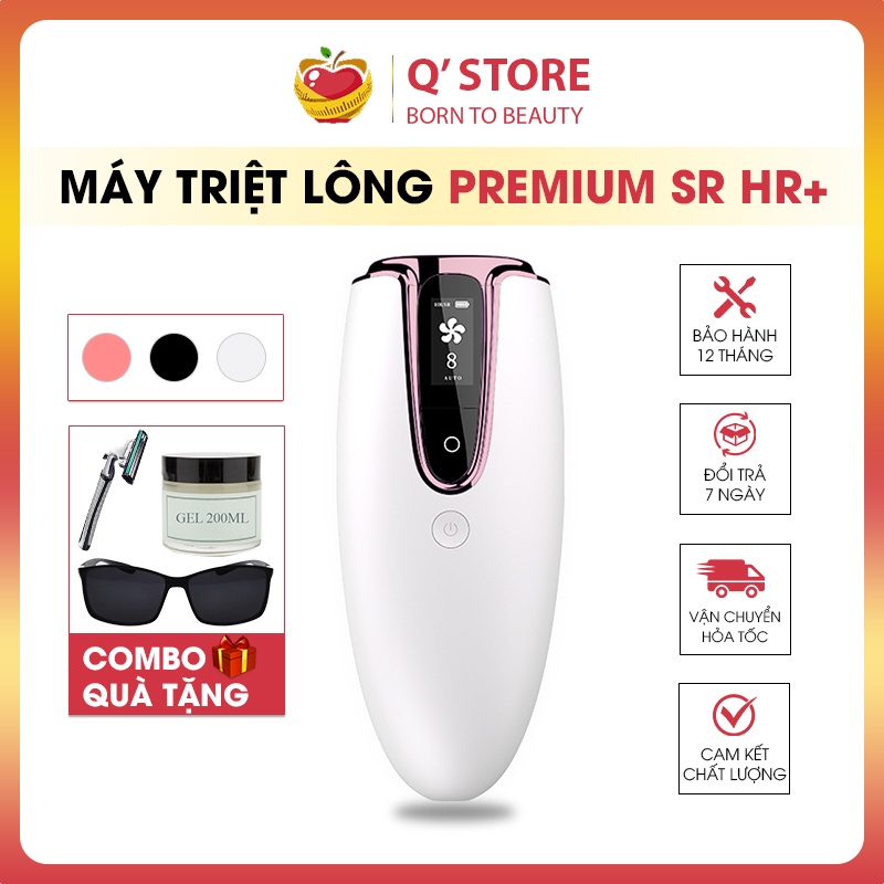 Máy Triệt Lông Vĩnh Viễn 8 Cấp - Trẻ Hóa Da Premium, Vô Hạn Xung, Triệt Tận Gốc - Tặng Kính+200g Gel+Dao Cạo BH [12TH]