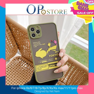 Ốp iphone - ốp lưng viền nhám pikachu tokyo iphone 6/6s/6plus/6splus7/8/7plus/8plus/x/xs/xsmax/11/11promax-A1-8-VN