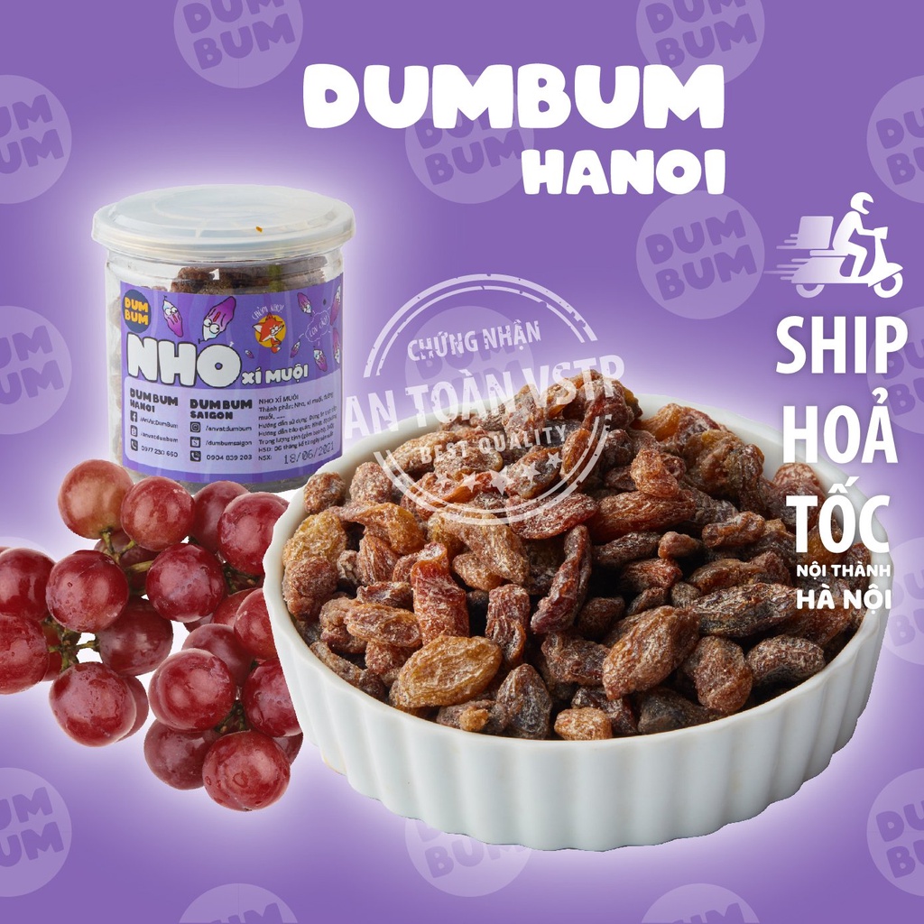 Xí muội nho DumBum 240g đồ ăn vặt Hà Nội