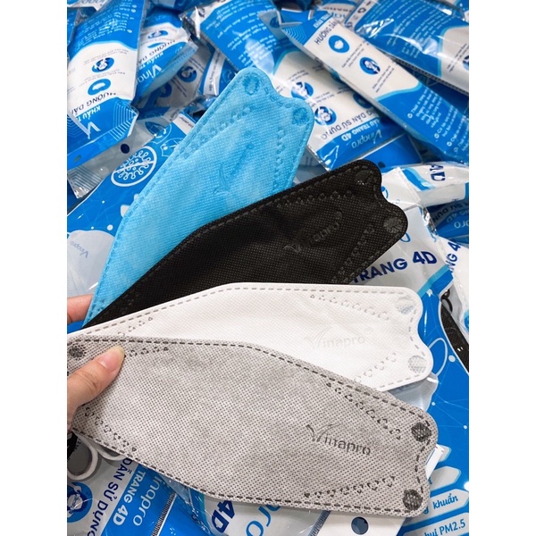khẩu trang 4D kháng khuẩn KF94 Vinapro Màu đen xám