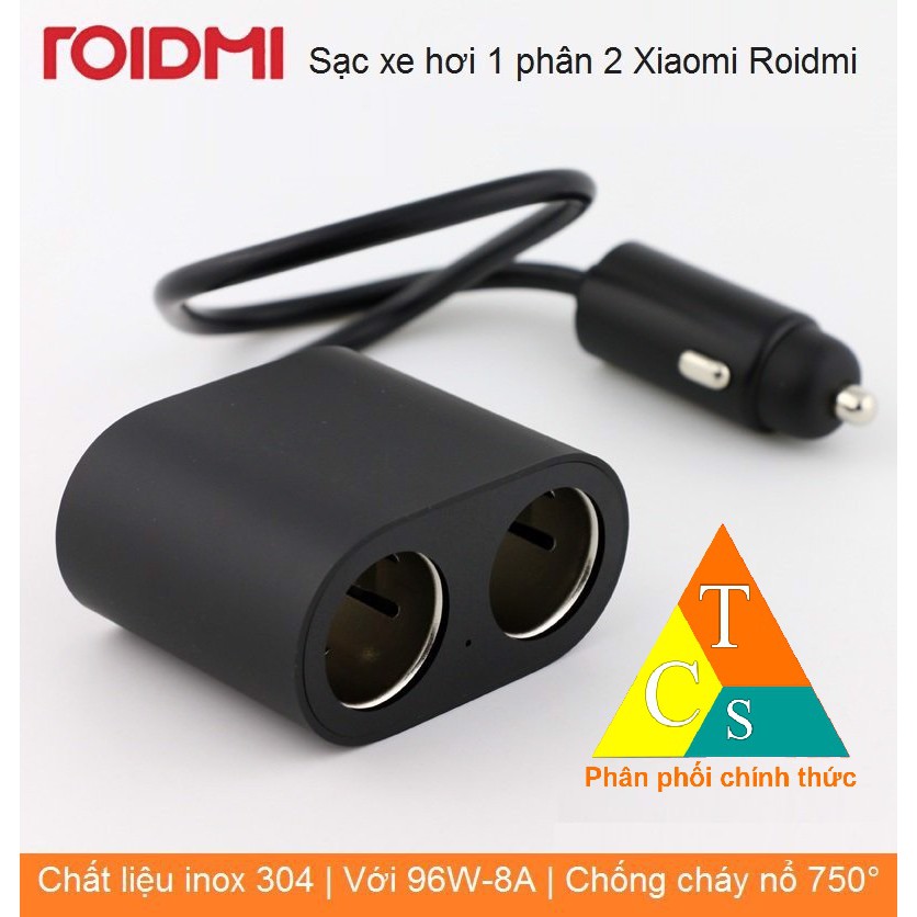 Sạc xe hơi 1 phân 2 Xiaomi Roidmi