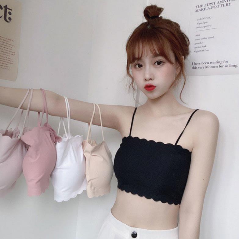 Áo Bra Đúc Su Tăm Viền Sóng 2 Dây Mềm Mát Có Mút Ngực Hot Trend 235 - LADY