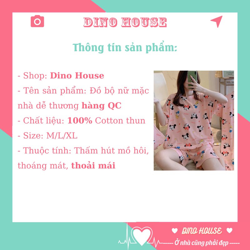 Đồ bộ nữ cotton thun cộc tay, đồ ngủ cộc tay dễ thương nhiều hoạ tiết đẹp | BigBuy360 - bigbuy360.vn