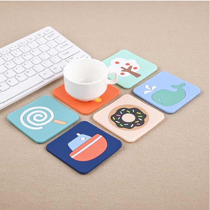 Miếng lót cốc/lót nồi silicone, miếng lót cách nhiệt chống trơn trượt ly-chén-bát