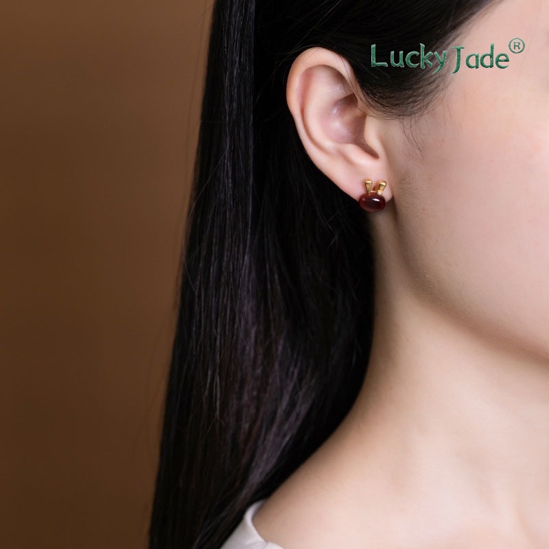 Bông Tai Mạ Vàng 18K Hình Thỏ Dễ Thương