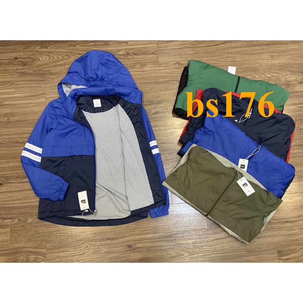 * Mã BS176: Áo gió Gap bé trai hàng VNXK, lớp gió ngoài chống nước nhẹ, trong lót cotton mềm