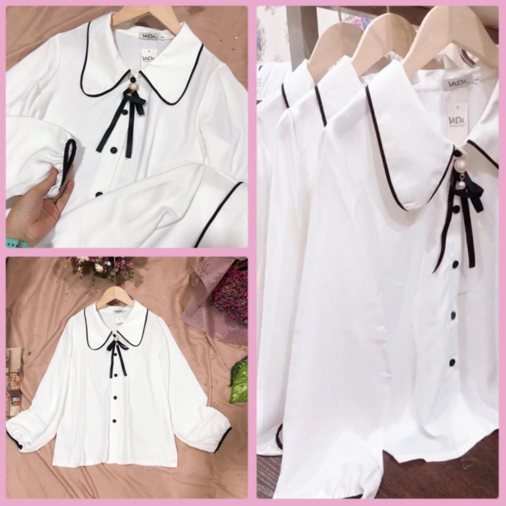 Áo sơ mi nữ công sở tay dài, viền cổ có nơ tiểu thư nữ tính, thanh lịch chất vải cao cấp- xưởng HÀNG CAO CẤP [SIÊU PHẨM] | BigBuy360 - bigbuy360.vn