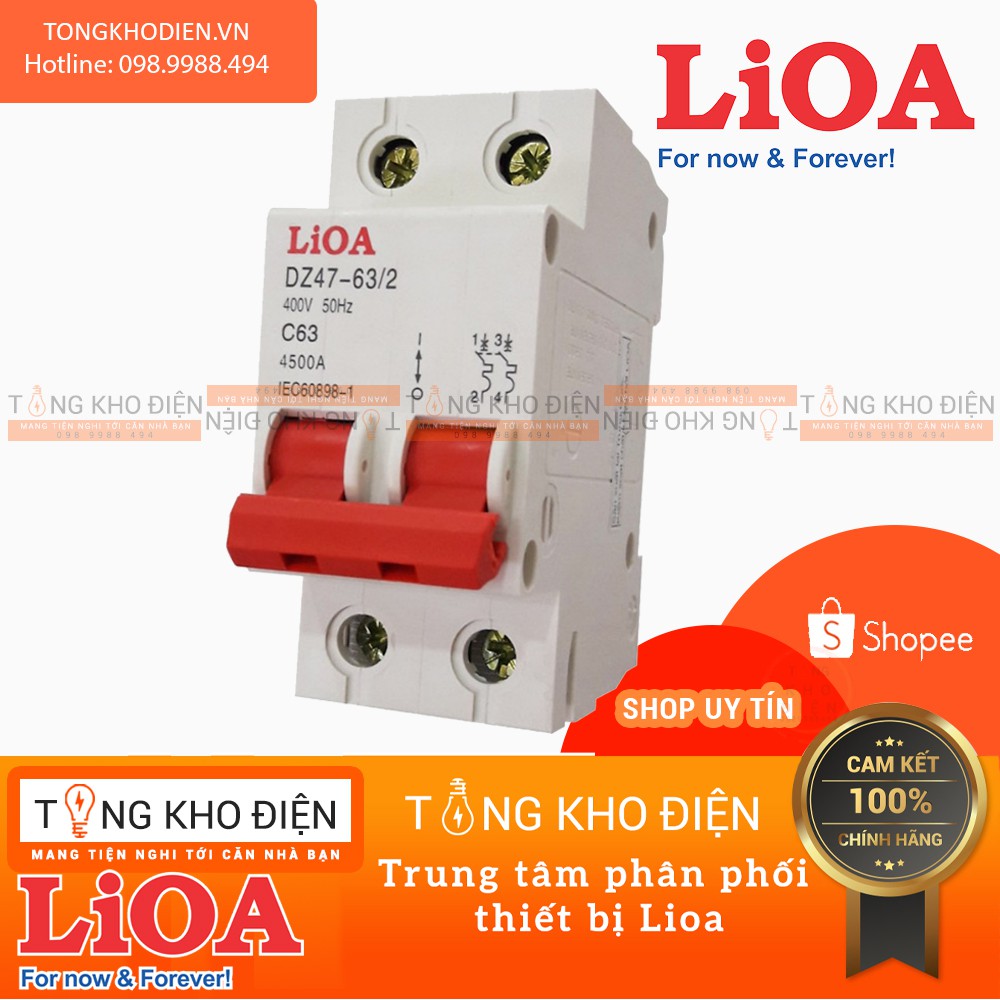 Cầu dao tự động (APTOMAT) 2 cực LIOA dòng cắt 4,5KA