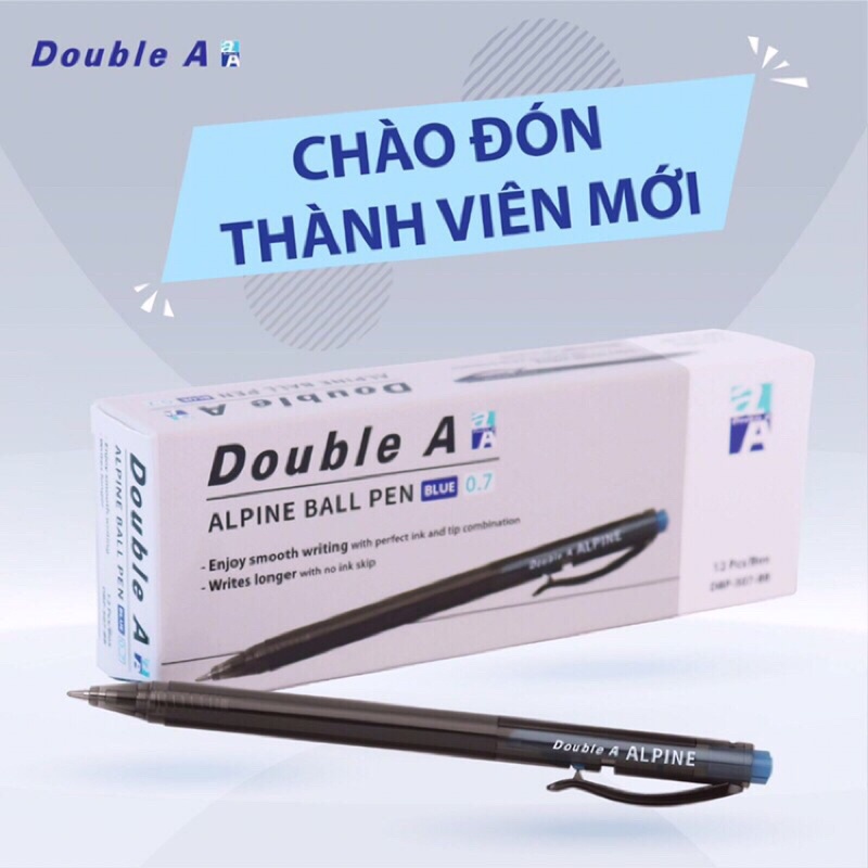 Hộp 12 cây bút bi bấm Alpine ngòi 0.7mm