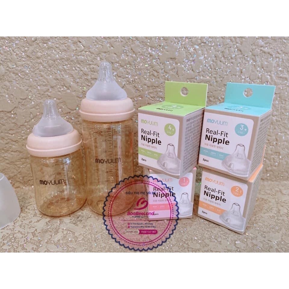 Bình và núm ti Moyuum nội địa Hàn - BAABEELAND