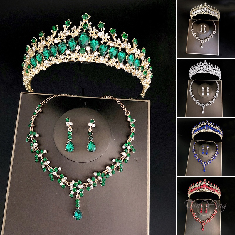 GETNOIVAS Vương Miện Cô Dâu Đính Pha Lê Sang Trọng