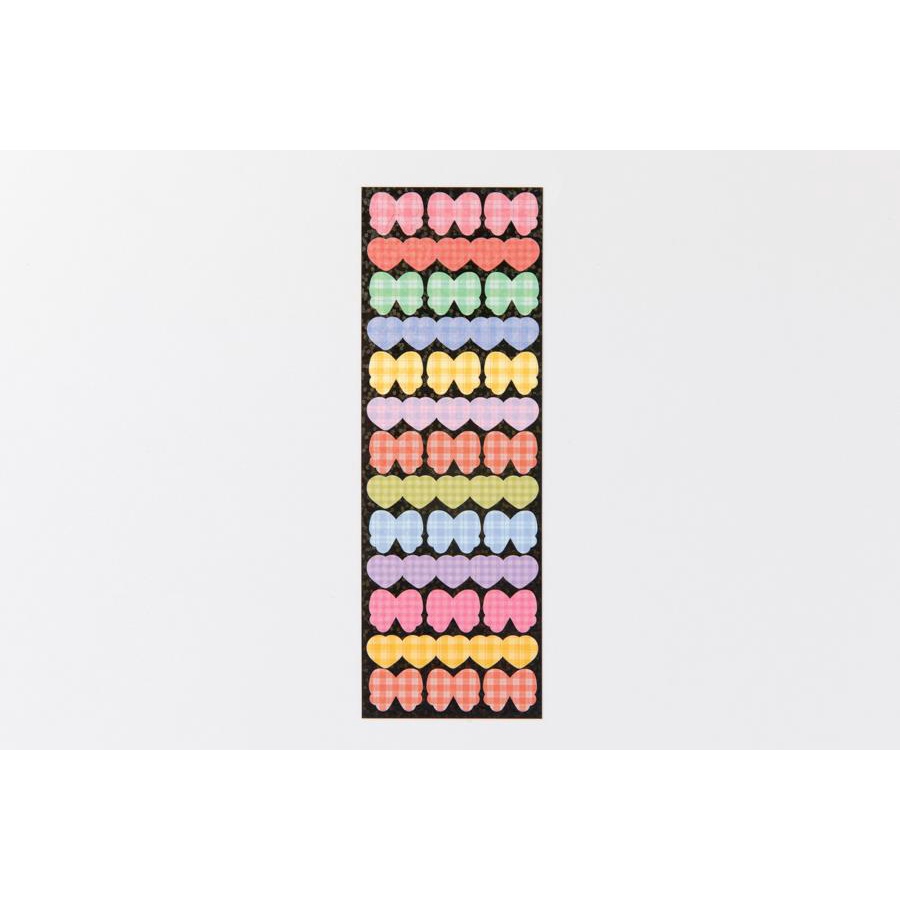 Set 2 Tấm Sticker ARTBOX Hàn Quốc Hình Trái Tim Và Nơ Ruy Băng Kẻ Sọc Ca Rô Màu Pastel Xinh Xắn