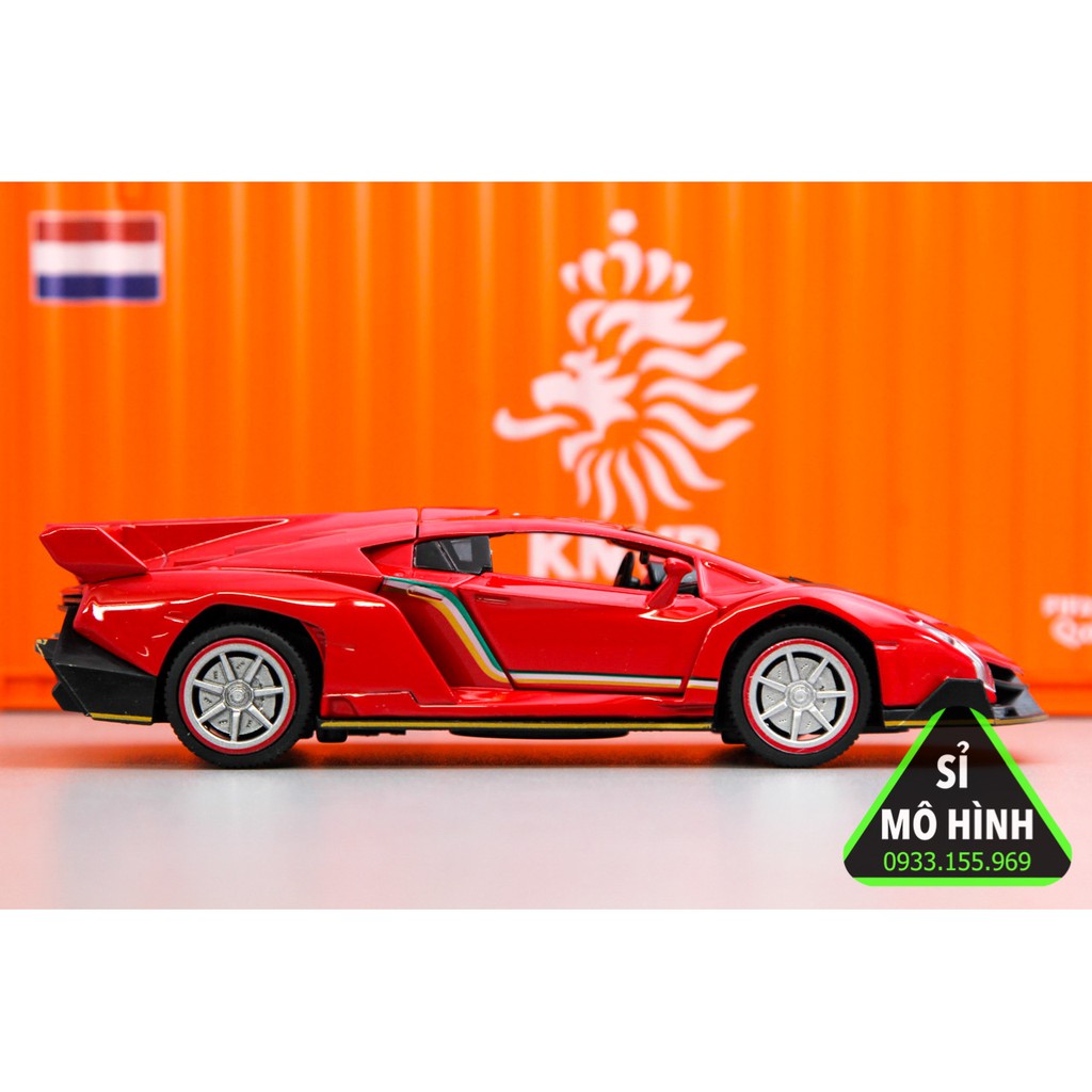 [ Sỉ Mô Hình ] Xe mô hình siêu xe Lambo Veneno 1:32 Đỏ