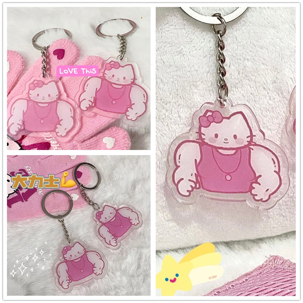 Móc Khóa Hình Mèo KITTY Bằng Acrylic Dễ Thương