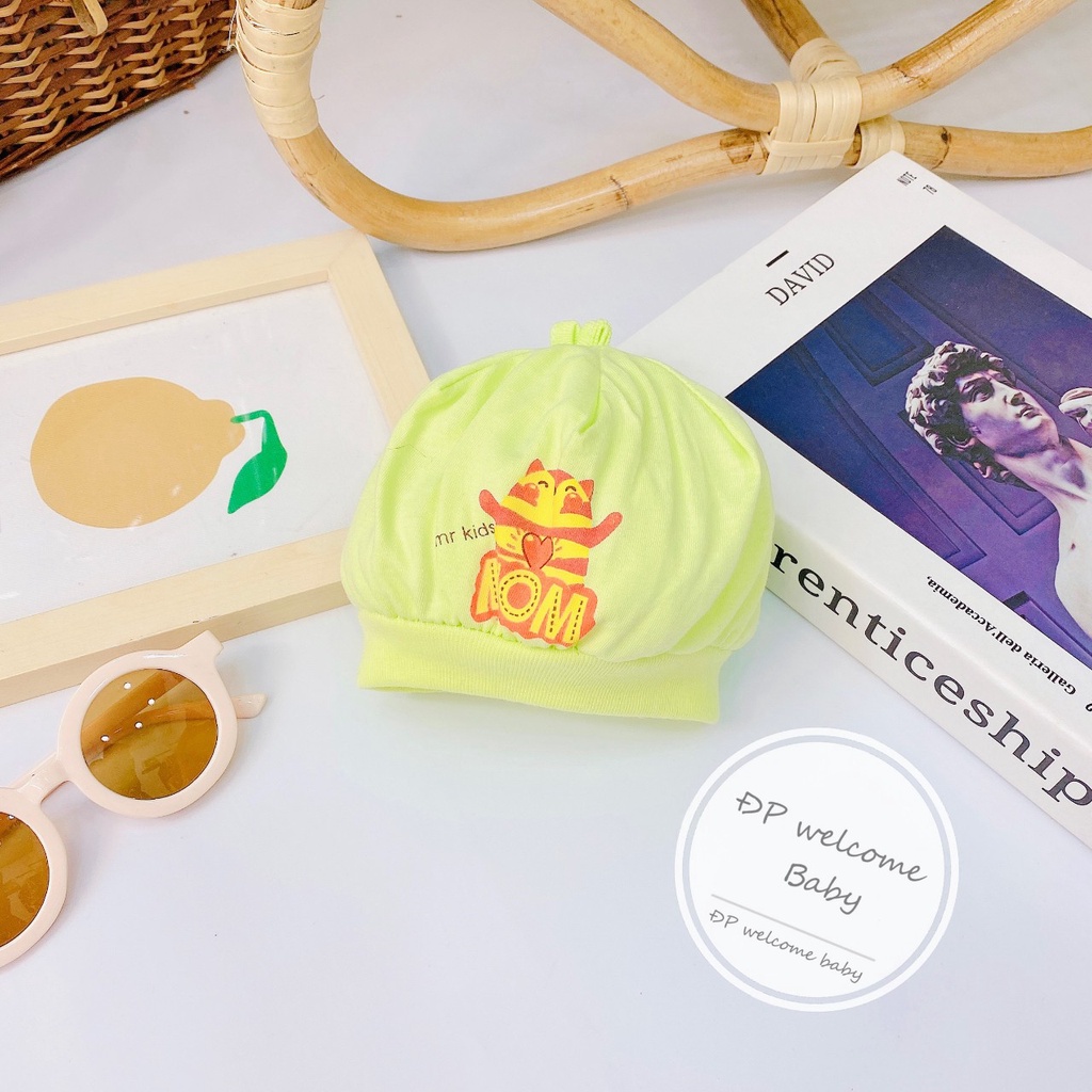 Mũ chụp sơ sinh Hằng Trang Cotton đẹp mềm thoáng thấm hút mồ hôi tốt