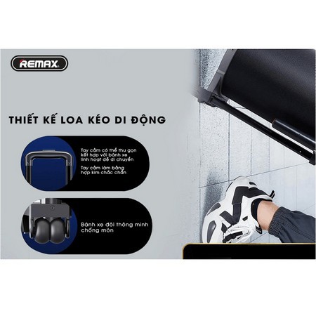 Loa Kéo Bluetooth Karaoke Remax RB-X6 công suất 50W tích hợp 2 micro không dây