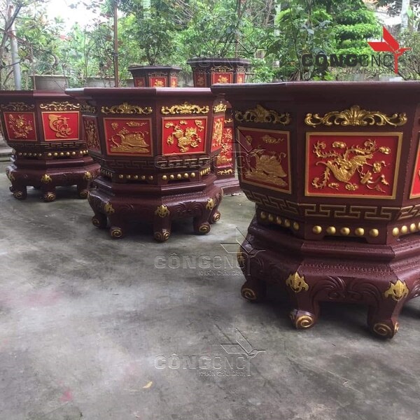 Khuôn đúc Chậu Cảnh Bát Giác 79 Có Kèm Chân Đôn Kỷ
