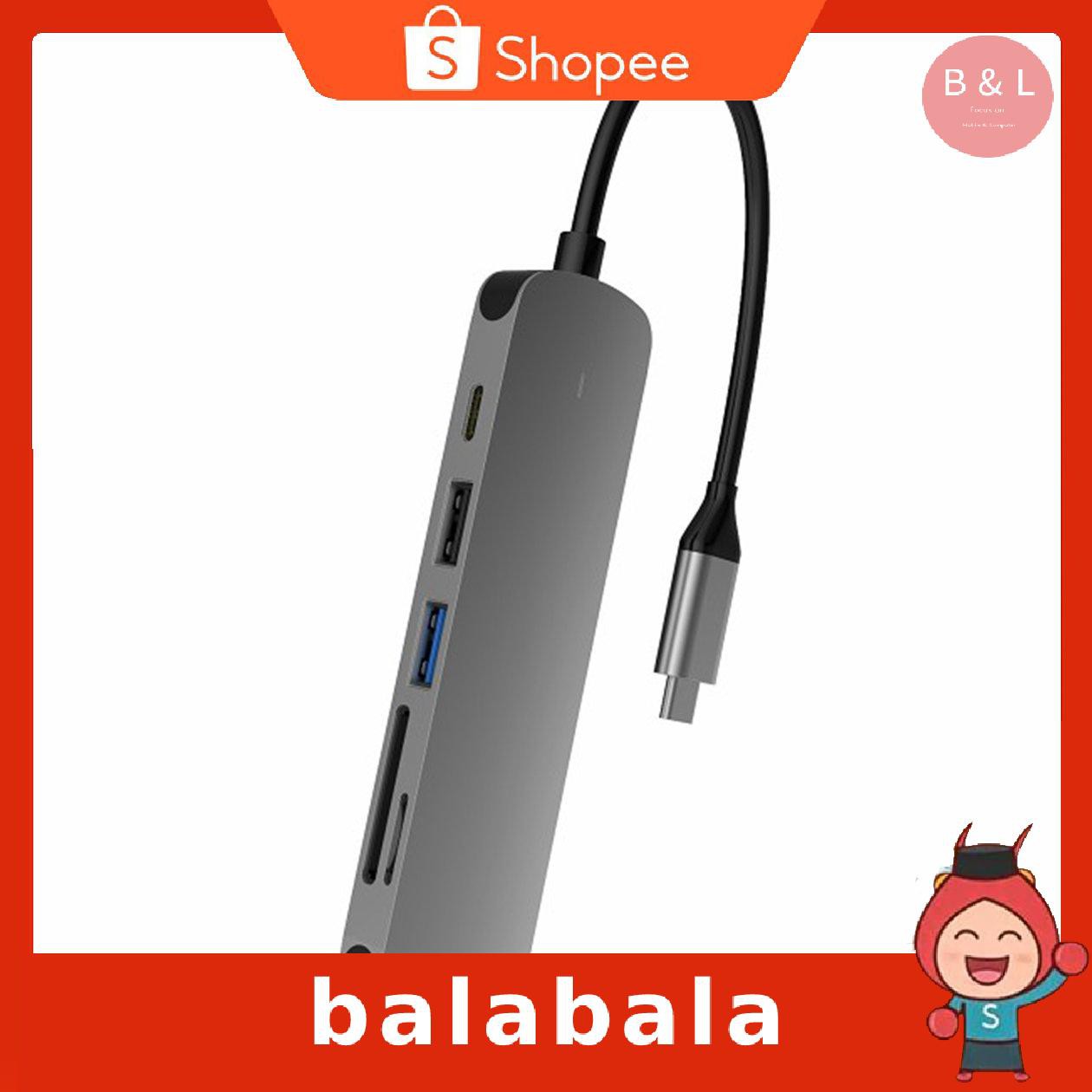 Bộ Chuyển Đổi Hub Usb Type C Đa Năng 6 Trong 1 Hub 4k