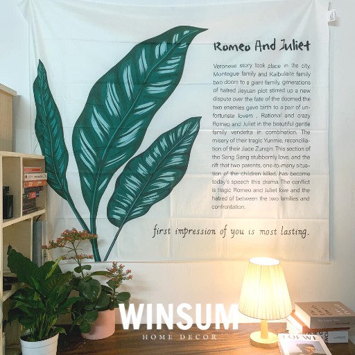 Tranh Vải treo tường trang trí phòng ngủ hình lá cây mùa hè - Winsum
