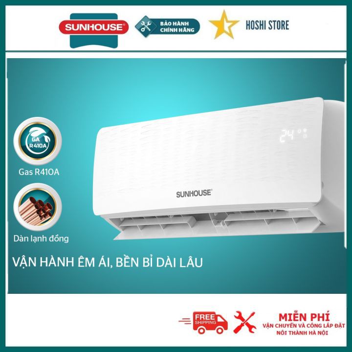 {FREESHIP & FREE CÔNG LẮP ĐẶT} Điều hòa không khí một chiều 9000BTU SUNHOUSE SHR-AW09C110, vận hành êm ái,bảo hành 2 năm