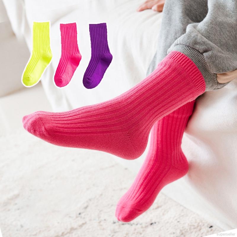 Bộ 3 đôi vớ cotton mềm thoải mái kiểu hoạt hình dễ thương cho bé 1-8 tuổi