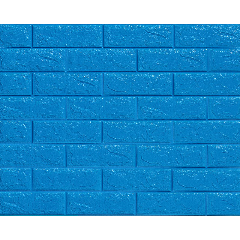 Xốp dán tường màu xanh dương giả gạch 3D loại dày 5mm
