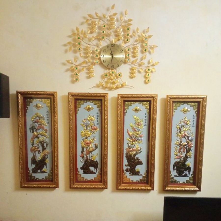 Đồng Hồ Treo Tường kim trôi câ kim tiền Shouse S-A21 decor đẹp hiện đại trang trí nghệ thuật phòng khách cỡ lớn