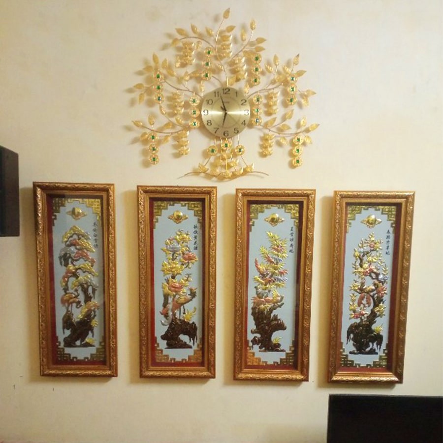 Đồng Hồ Treo Tường kim trôi câ kim tiền Shouse S-A21 decor đẹp hiện đại trang trí nghệ thuật phòng khách cỡ lớn