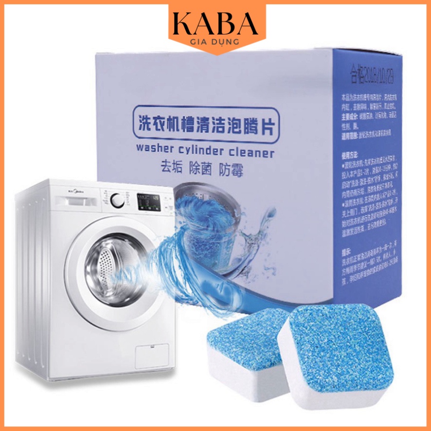 [Hộp 12 Viên] Viên Tẩy Vệ Sinh Lồng Máy Giặt, Diệt khuẩn và Tẩy chất cặn Lồng máy giặt hiệu quả KABA