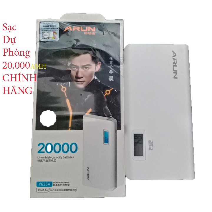 Pin sạc dự phòng Arun Y635A - 20.000mAh .pin khủng,chính hãng