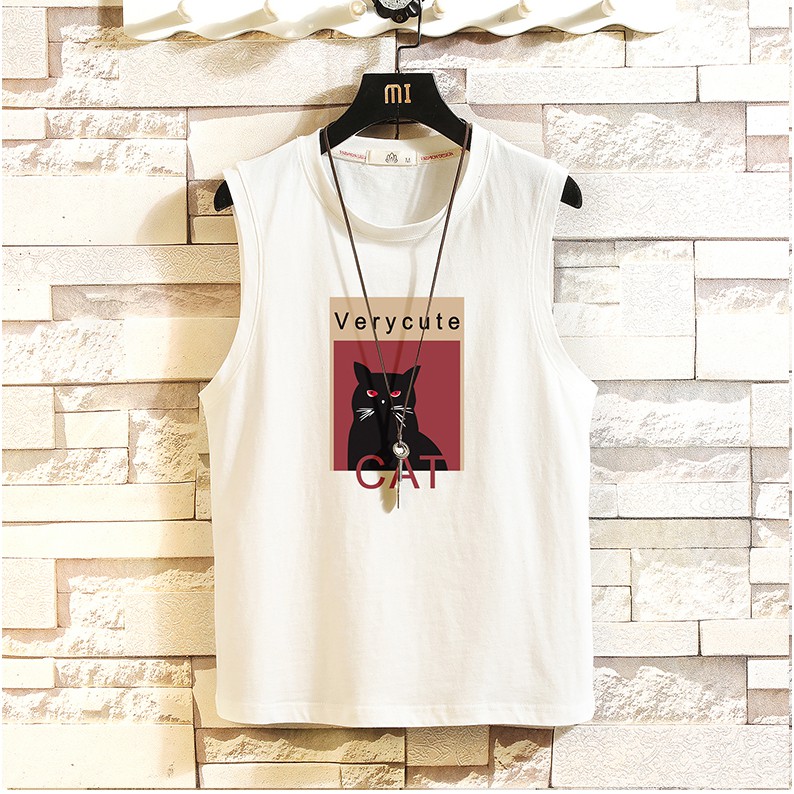 [Mẫu Mới] Áo Tanktop Nam Cổ Tròn Phối Họa Tiết Con Mèo In Chữ VERY CUTE Cá Tính Thời Trang Zenkonu TOP NAM 1000166 | BigBuy360 - bigbuy360.vn