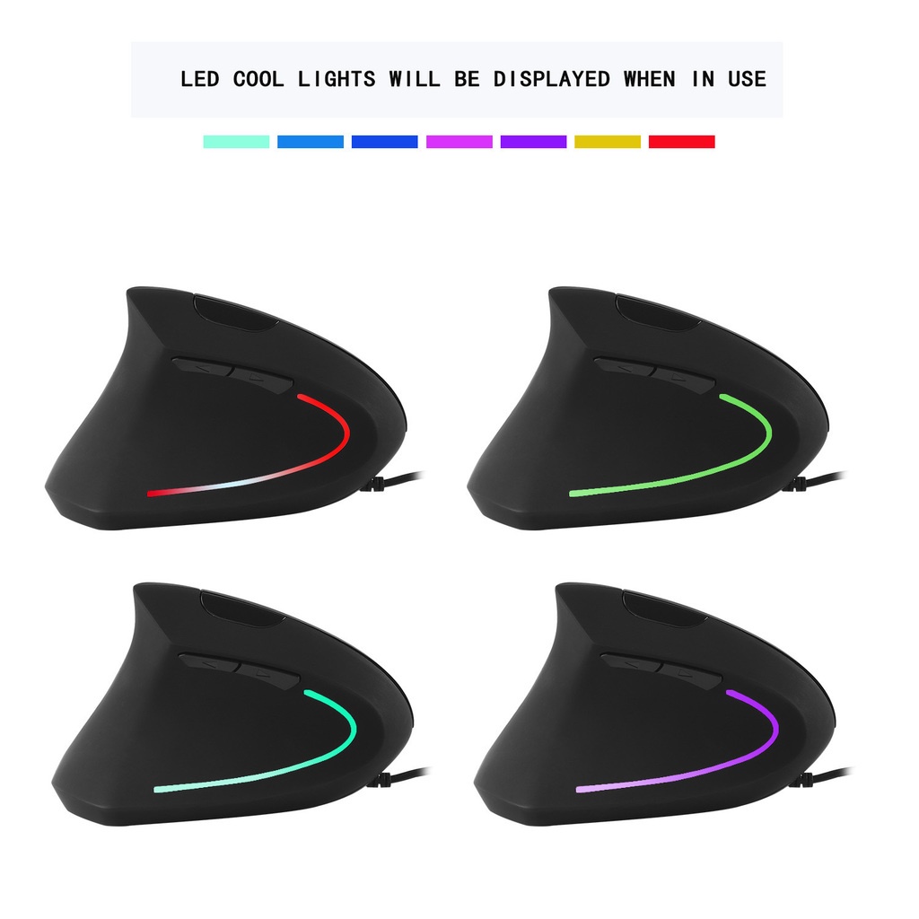 5D Tay trái chuột thẳng đứng chuột thẳng đứng chuột cho PC bên trái chuột có dây chuột công thái học chuột RGB cho máy tính xách tay Chuột Dây Dọc Dọc Dọc 5D Cho Máy Tính