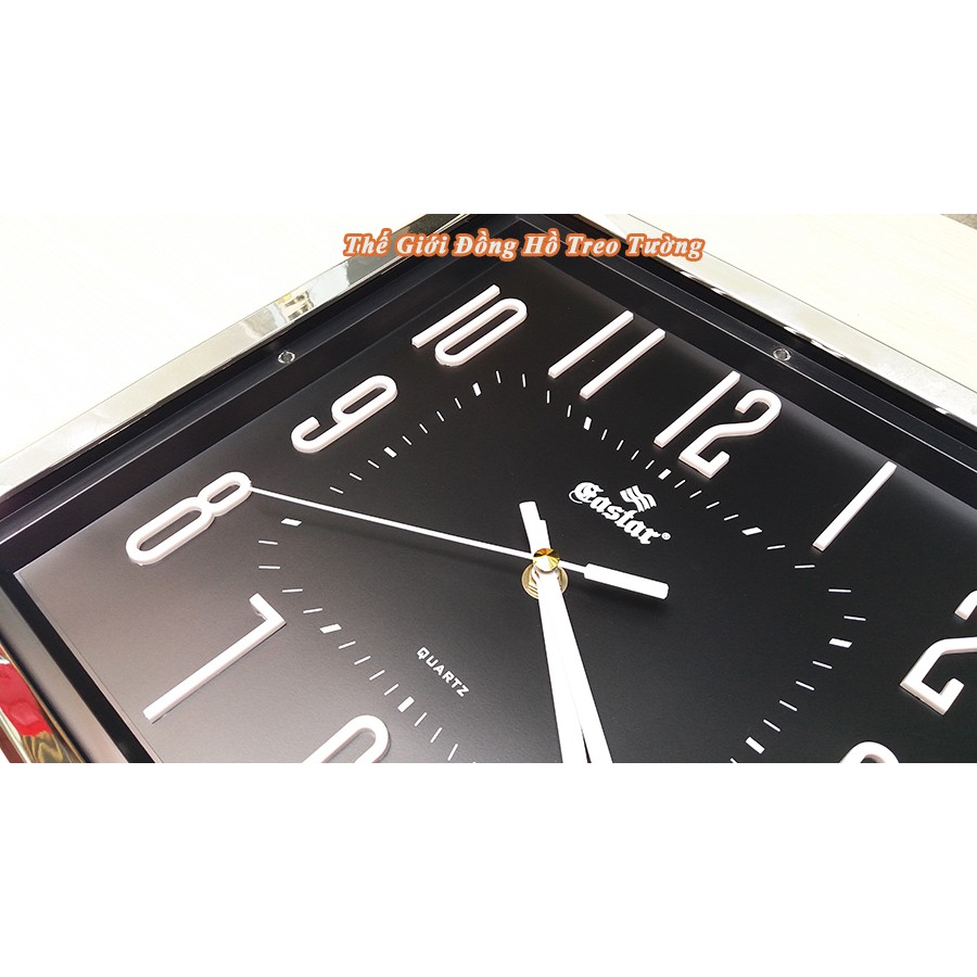 Đồng Hồ Treo Tường KIM TRÔI EASTAR Cao Cấp Vuông Viền Kim Tự Tháp – Số nổi 3D – Tặng Pin Maxell - Bảo Hành 1 Năm