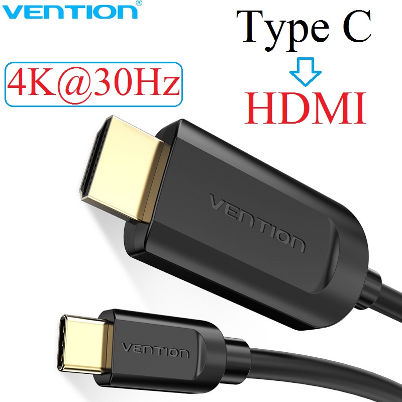 dây type c to hdmi Vention CGUB xuất màn hình ngoài độ phân giả 4K30Hz