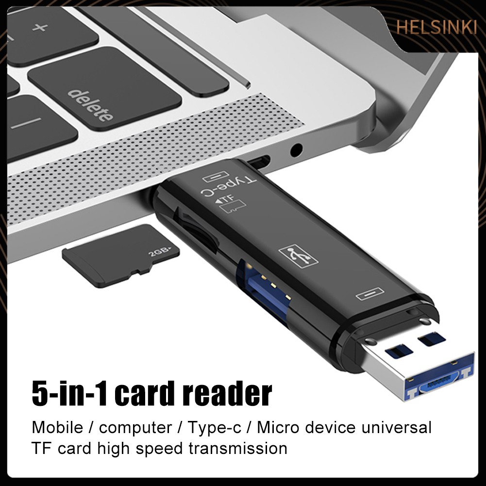 Đầu Đọc Thẻ Nhớ 5 Trong 1 Usb 3.0 Type-c Micro Otg Tf