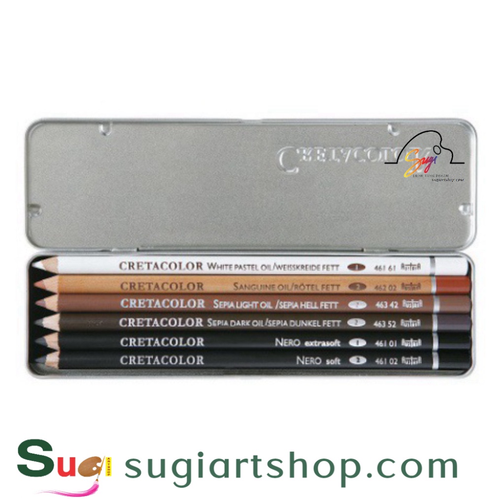 Bộ chì vẽ Cretacolor Oil Pencil Pocket Set 6 cây mã 40007 [ Sugi Art Shop ]