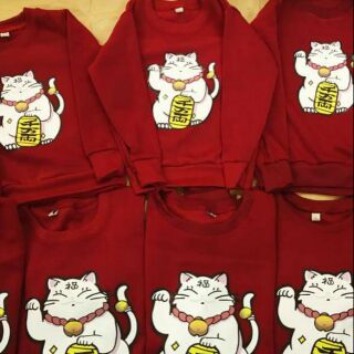 ÁO NỈ BÔNG IN MÈO THẦN TÀI