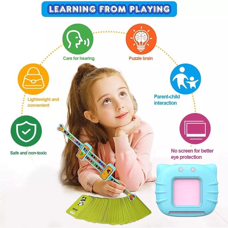 Máy đọc thẻ tiếng anh Flashcard 112 thẻ, 224 từ vựng, âm thanh chuẩn, CÓ BẢO HÀNH