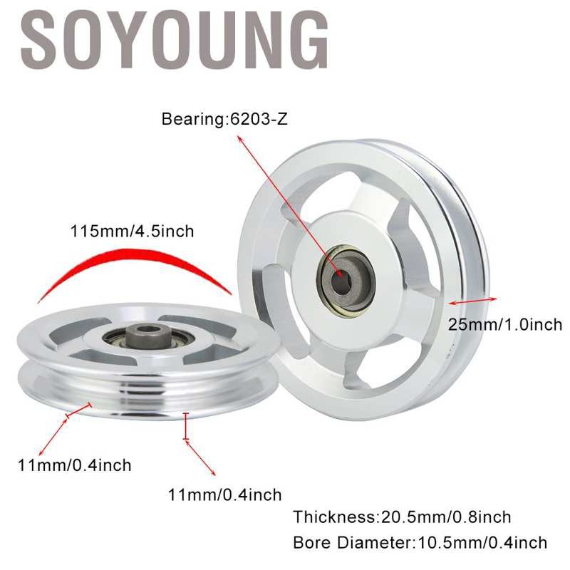 Bánh Xe Ròng Rọc Tập Gym Bằng Hợp Kim Nhôm 90 / 115mm