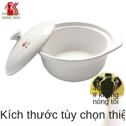 > Nồi hầm nhỏ bằng gốm sứ Kangshu dùng để nấu cháo gia đình một ngọn lửa mở cao chịu nhiệt độ đáy phẳng đựng thịt d