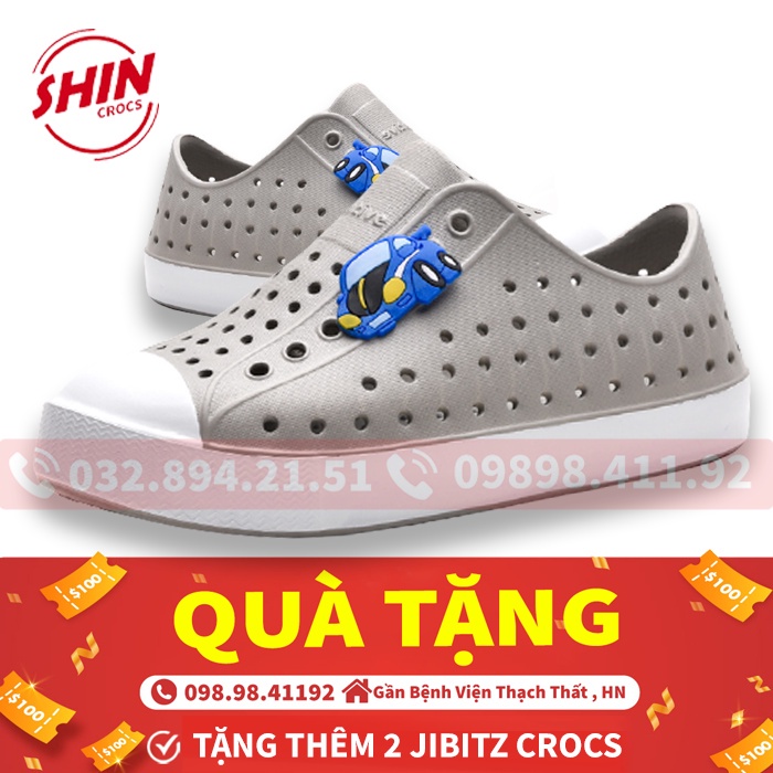 giày native💖FREESHIP💖giày native họa tiết UMIX xám SHINNATIVE219 tặng thêm 2 jibitz native