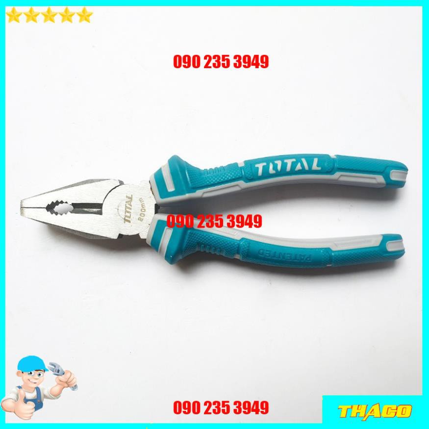 Kềm răng điện 6&quot; 7&quot; 8&quot; Total Ingco kìm thép Cr-V tay cầm cách điện tuốt dây cắt cáp nhổ đinh 1234