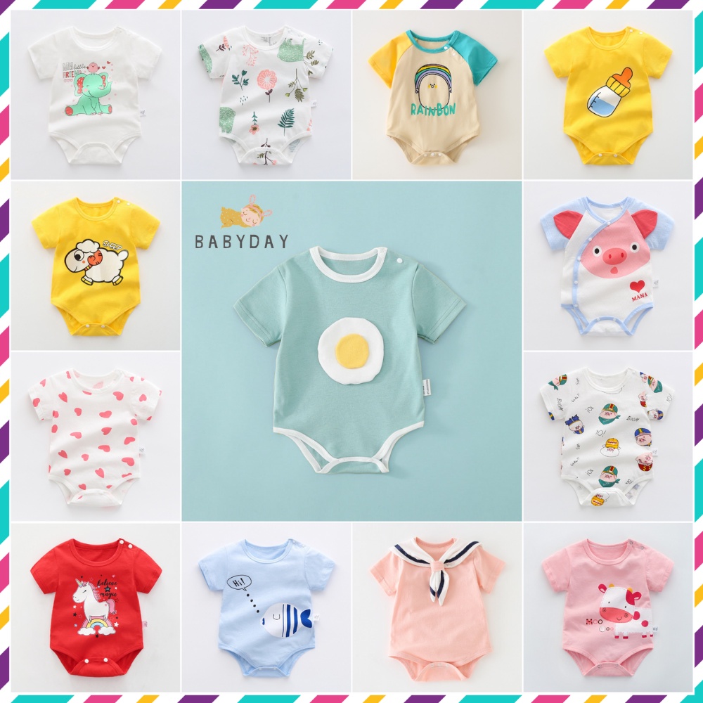 Bộ body cho bé  bodysuit cho bé trai bé gái mẫu Chip hè siêu xinh đồ liền thân cho bé từ 0-12 tháng