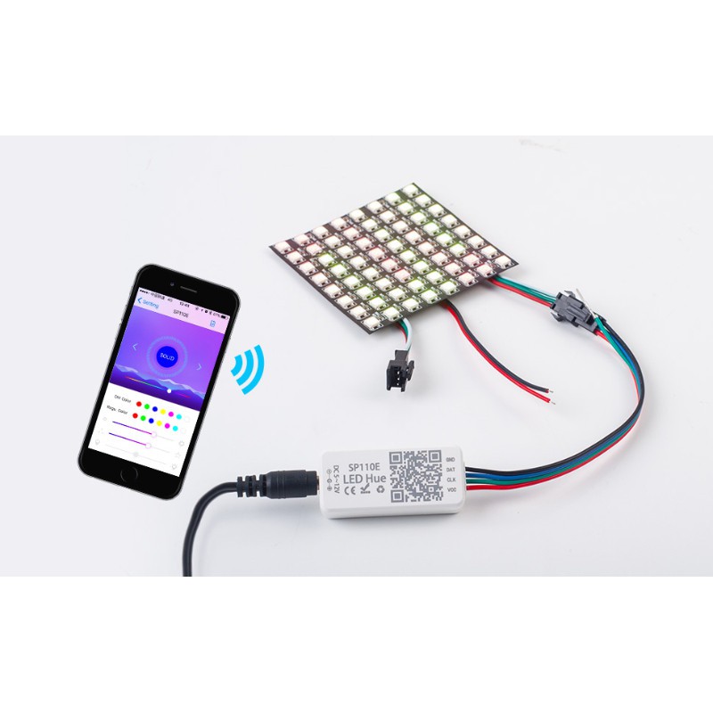 SP110E BỘ ĐIỀU KHIỂN LED FULL MÀU ĐIỀU KHIỂN QUA APP MOBILE BLUETOOTH | BigBuy360 - bigbuy360.vn