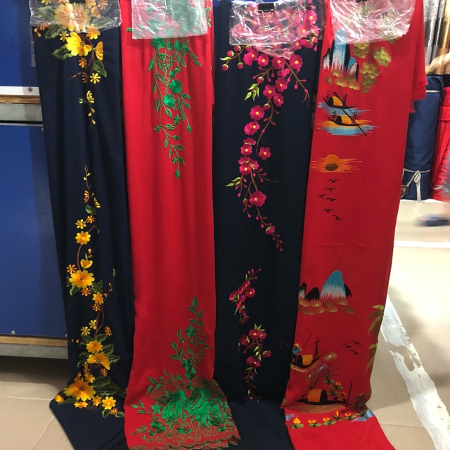 Vải áo dài thêu