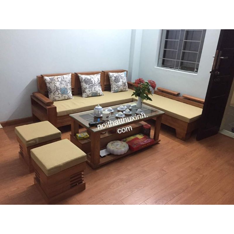 Bàn ghế phòng khách sồi nga 2m×1,8m