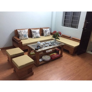 Bàn ghế phòng khách sồi nga 2m×1,8m