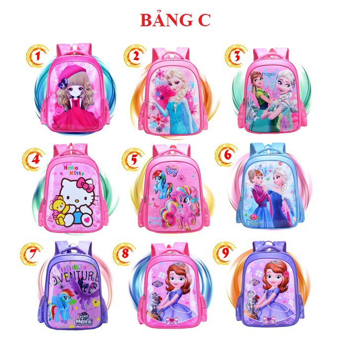 Ba lô mẫu giáo, học sinh cấp 1 siêu nhẹ, chống thấm nước. Tặng gọt chì hình, màu ngẫu nhiên